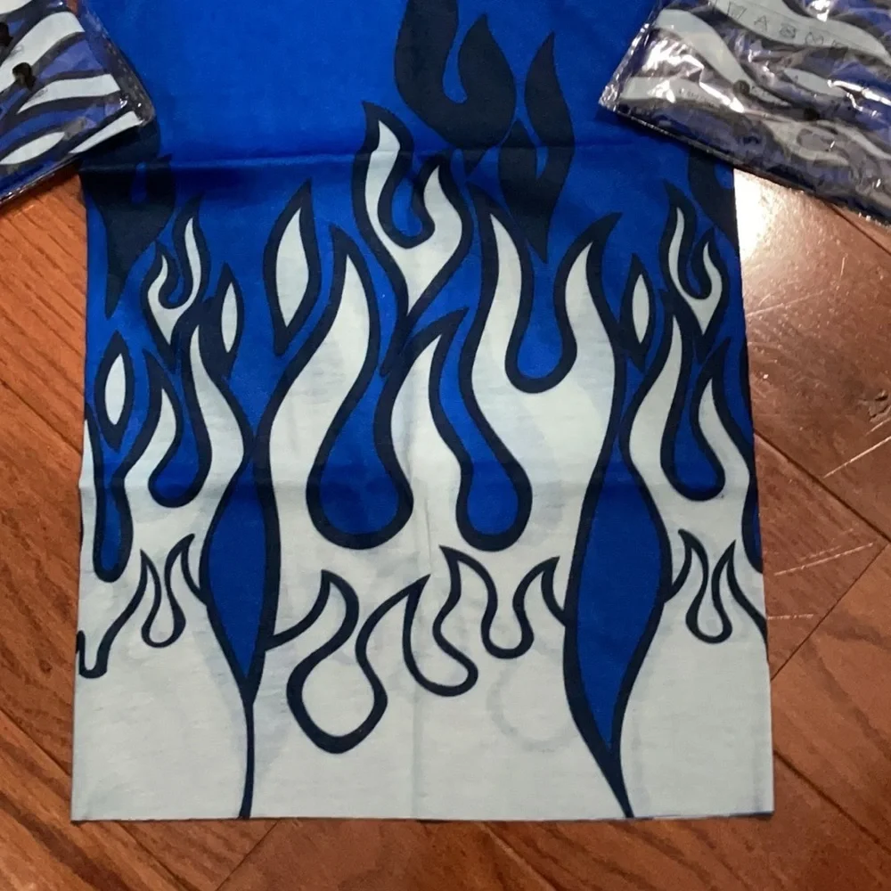 New set/3 blue flame long neck gaiters